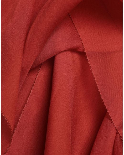 Max Mara Red Rust Scarf Silk
