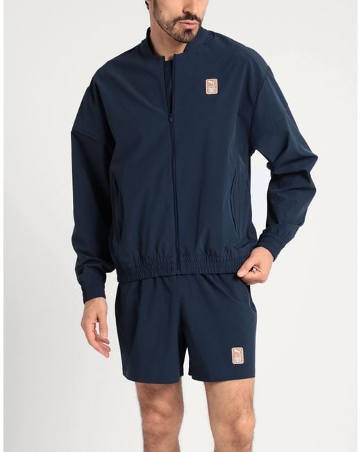 PUMA Blue M First Mile Woven Jacket Jacket Polyester, Elastane for men