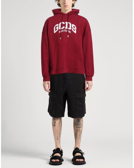 Gcds Red Burgundy Sweatshirt Cotton for men
