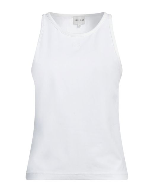 Herskind White Tank Top Organic Cotton, Elastane