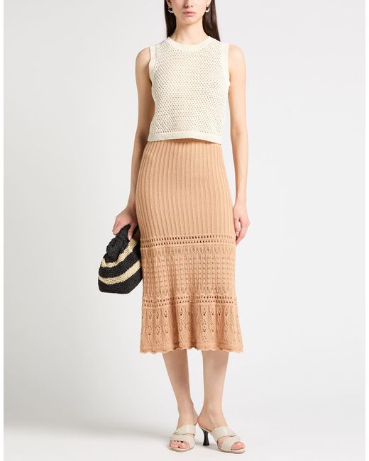 Boutique Moschino Natural Midi Skirt