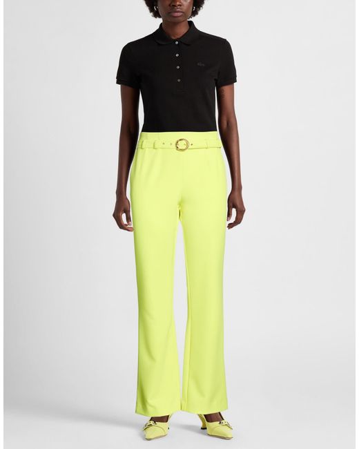 Just Cavalli Yellow Lime Pants Polyester, Elastane