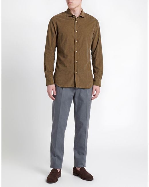 Boglioli Green Khaki Shirt Cotton for men
