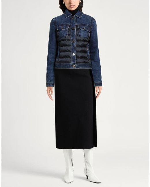 Moorer Blue Denim Outerwear Cotton, Polyurethane