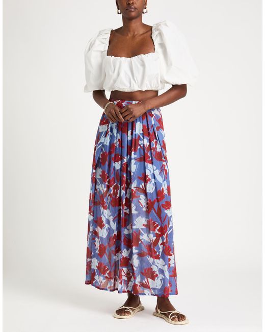ALESSIA SANTI Red Maxi Skirt Cotton