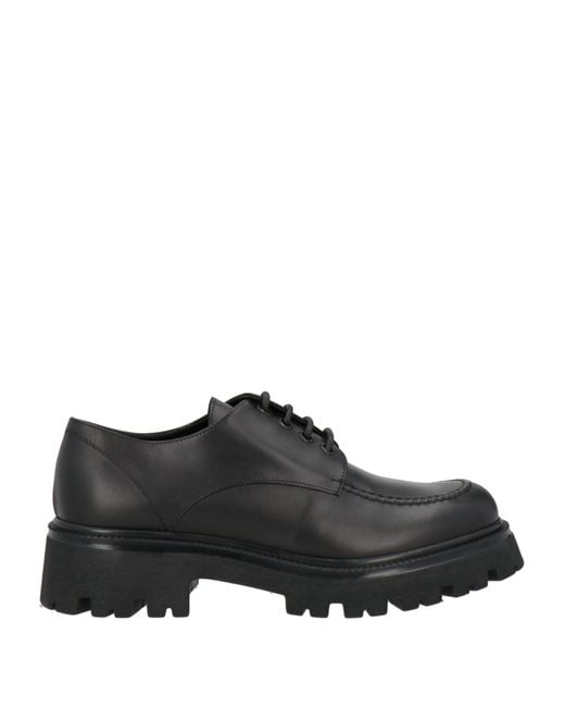 VSL Black Lace-Up Shoes Leather