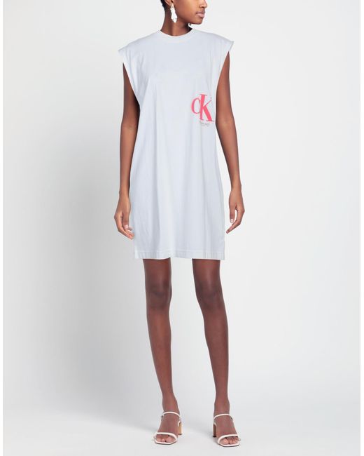 Calvin Klein White Mini-Kleid