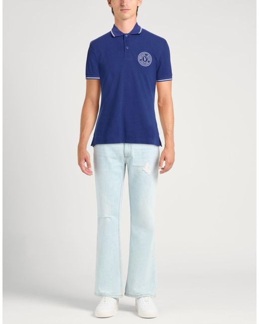 Versace Jeans Couture Blue Polo Shirt for men