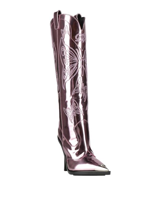 Versace White Boot Leather