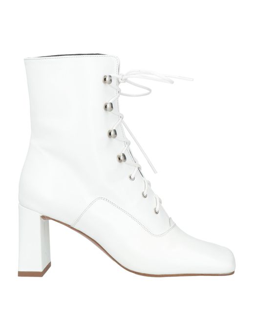 By Far White Ankle Boots