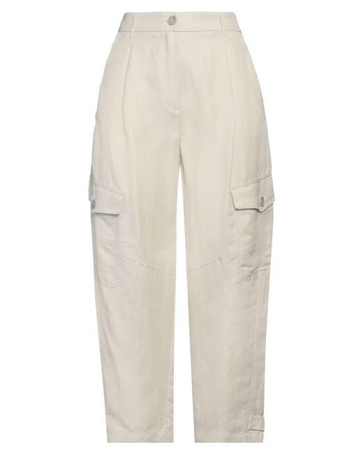 Marella White Pants Viscose, Linen