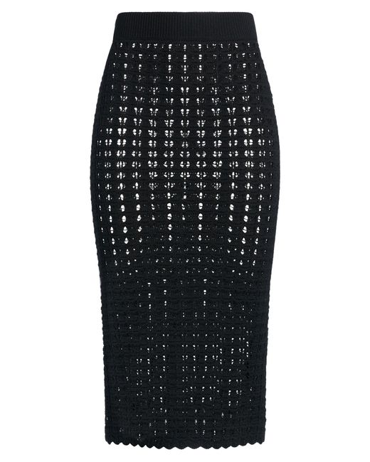 Dolce & Gabbana Black Midi Skirt Virgin Wool