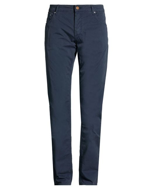 Hand Picked Blue Pants Cotton, Elastane for men
