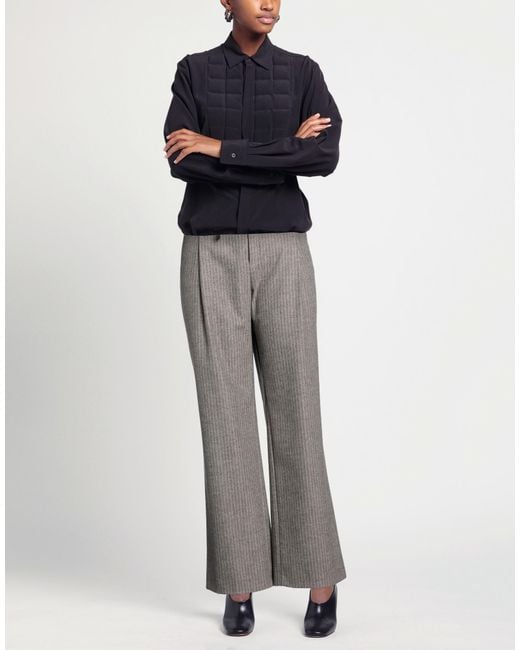 Xandres Gray Pants Wool, Polyester, Viscose, Polyamide, Elastane