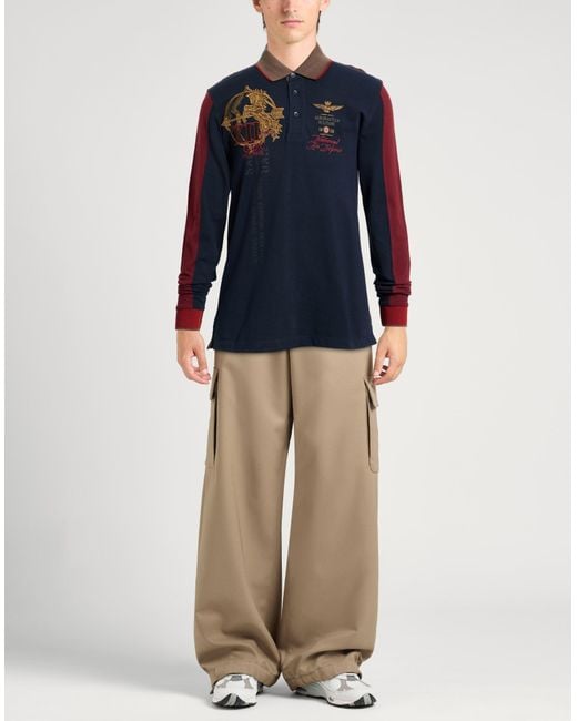 Aeronautica Militare Blue Polo Shirts for men