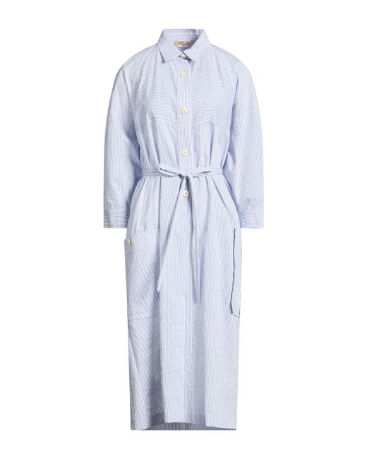 Gentry Portofino Blue Midi Dress Cotton, Polyamide
