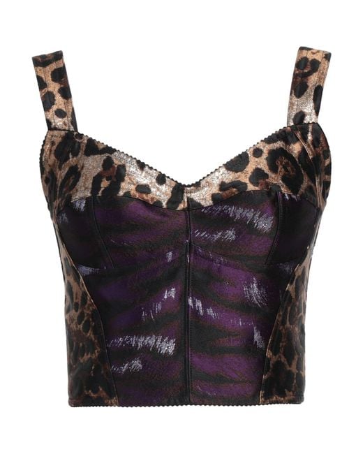 Dolce & Gabbana Black Top Polyester, Polyamide, Elastane, Metallic Polyester