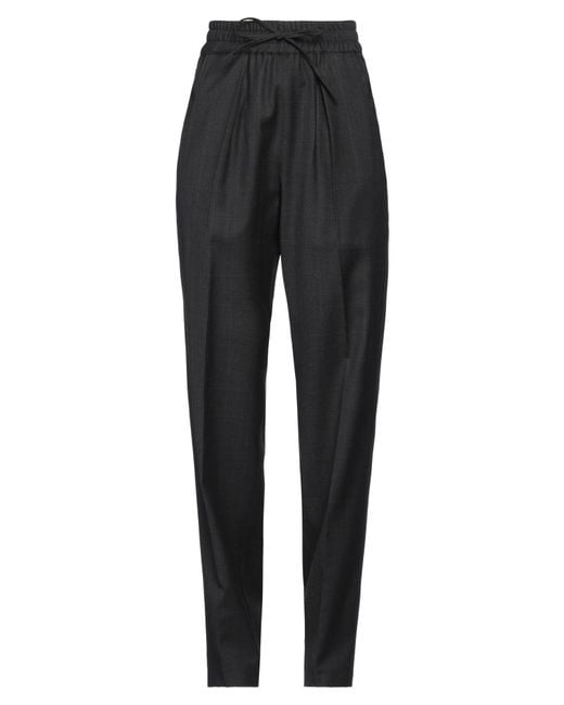 Isabel Marant Black Charcoal Pants Virgin Wool