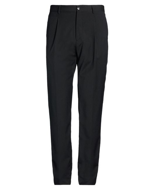 Manuel Ritz Black Pants Polyester, Wool, Elastane for men