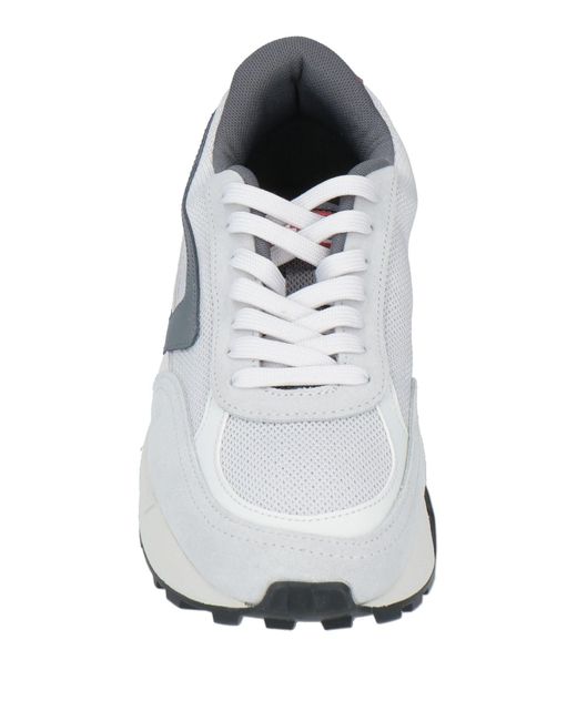 DIESEL White Sneakers Calfskin, Polyester for men