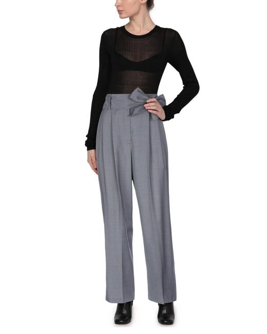 MSGM Gray Pants Virgin Wool