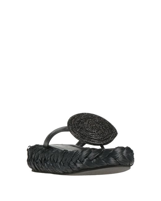 Strategia Black Thong Sandal
