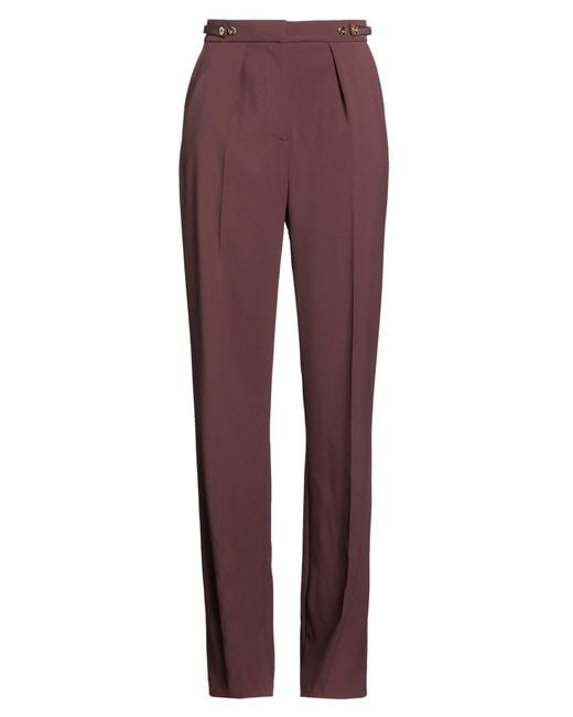 Elisabetta Franchi Purple Pants Polyester, Elastane