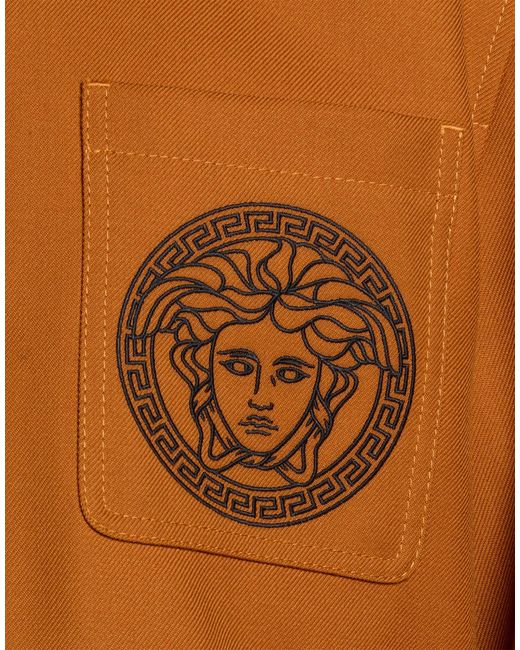 Versace Brown Jacket Polyester, Wool for men