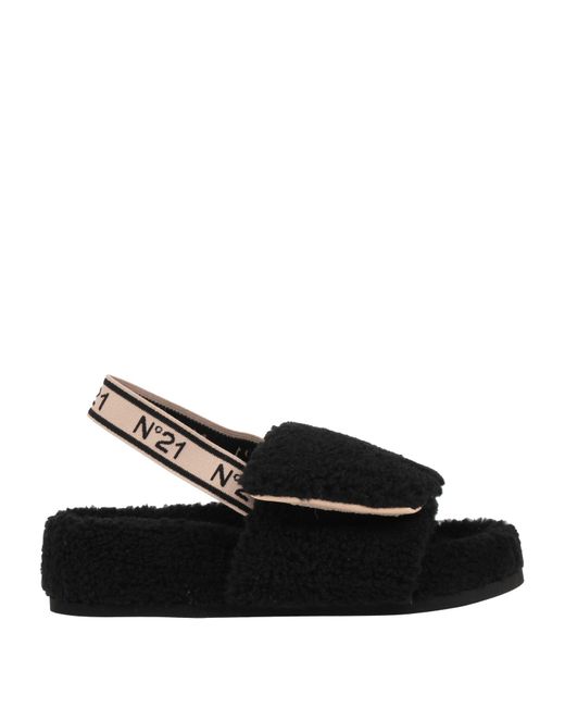 N°21 Black Sandals Textile Fibers, Synthetic Fibers
