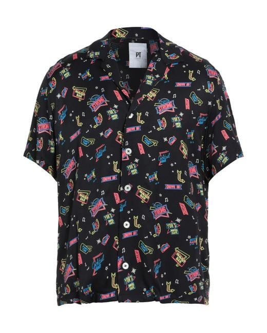 PT Torino Black Shirt Viscose for men
