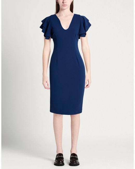 Soallure Blue Midi Dresses