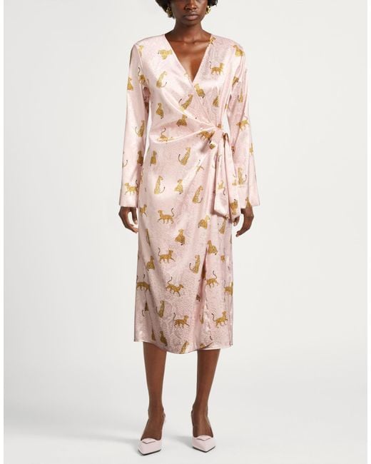 Dixie Pink Midi Dress Polyester, Elastane
