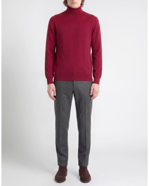 Kangra Red Garnet Turtleneck Wool, Cashmere for men