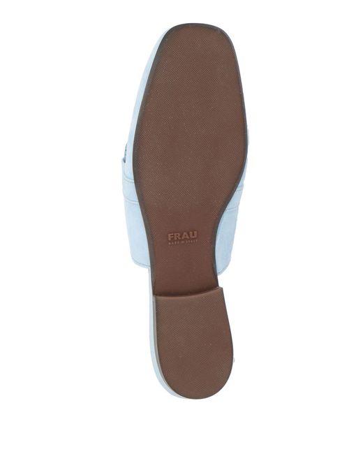 Frau White Mules & Clogs Leather