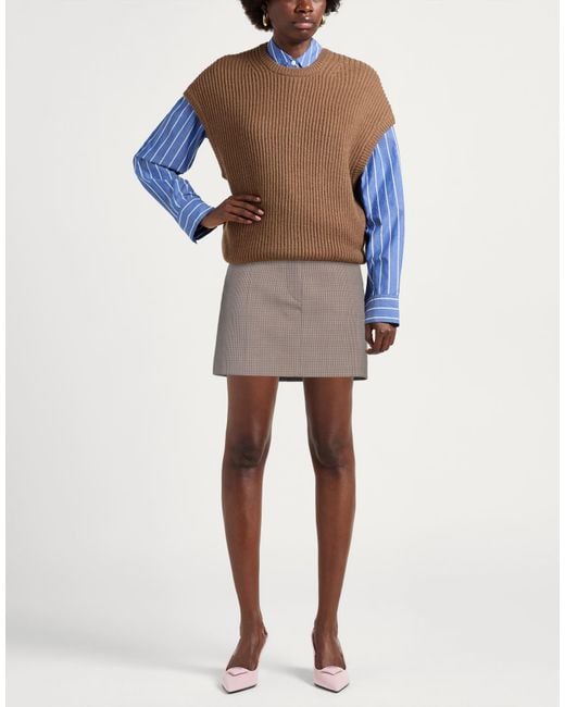 Sportmax Gray Light Mini Skirt Virgin Wool, Polyester, Elastane