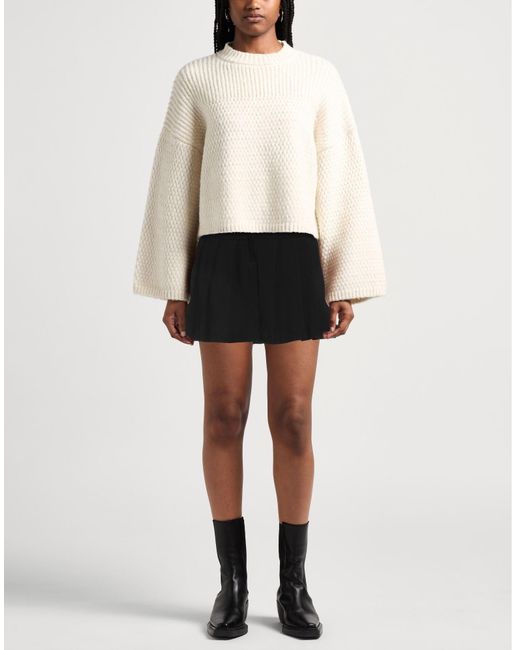 Palm Angels Black Mini Skirt Cotton, Polyester