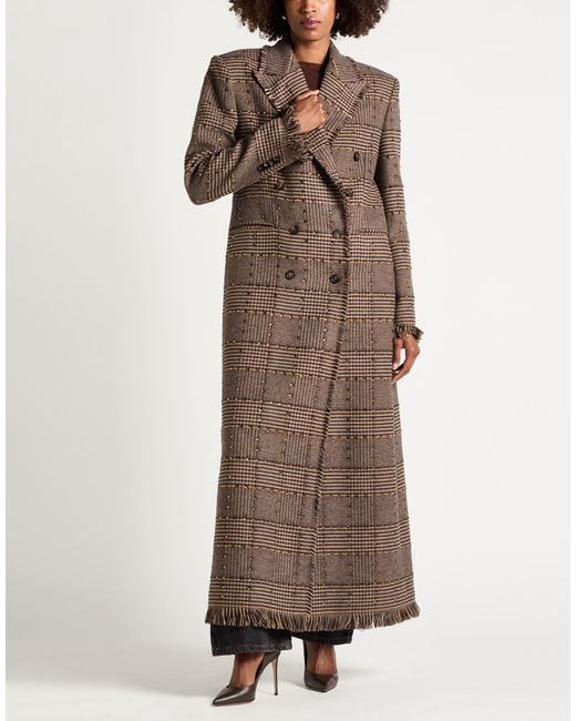 GIUSEPPE DI MORABITO Brown Coat Polyester, Acrylic, Polyamide, Wool, Viscose