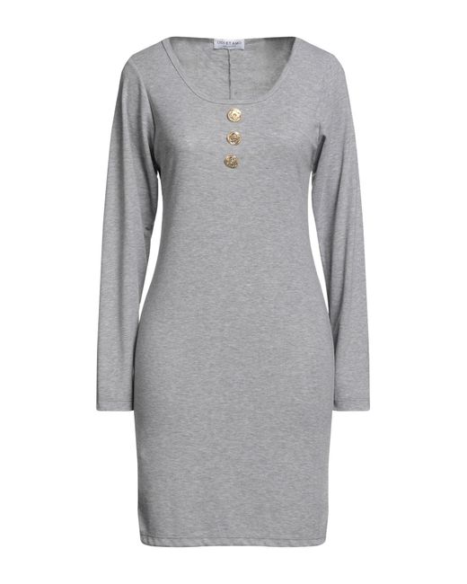 Odi Et Amo Gray Light Mini Dress Cotton