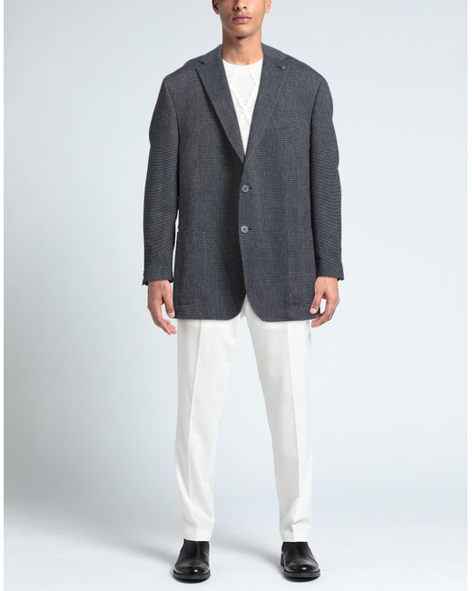DIGEL Gray Blazer Cotton, Linen, Polyester, Elastane for men