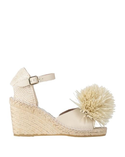 Palomitas By Paloma Barcelo' Natural Cream Espadrilles Leather