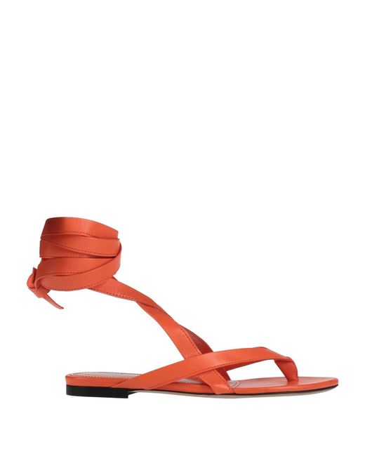 The Attico Red Thong Sandal Leather