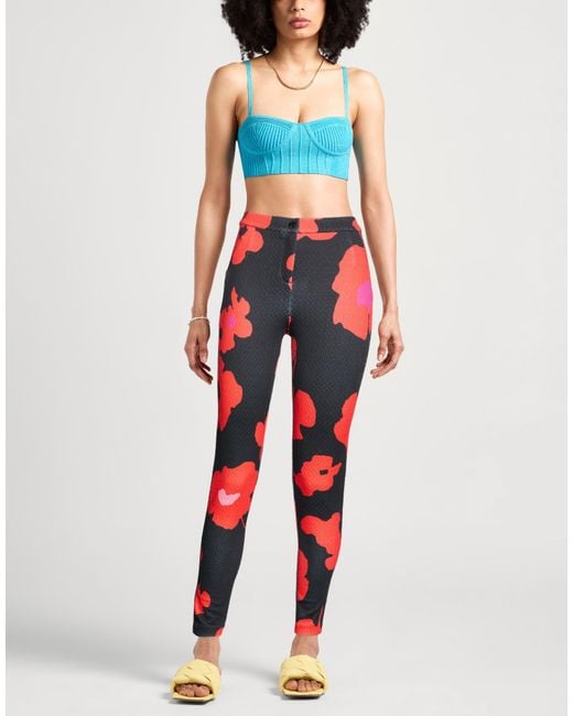Iceberg Red Pants Polyester, Elastane