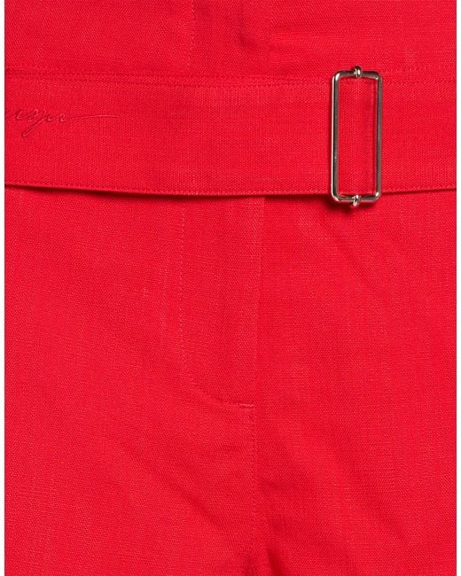 MSGM Red Shorts & Bermuda Shorts Viscose, Polyester, Elastane