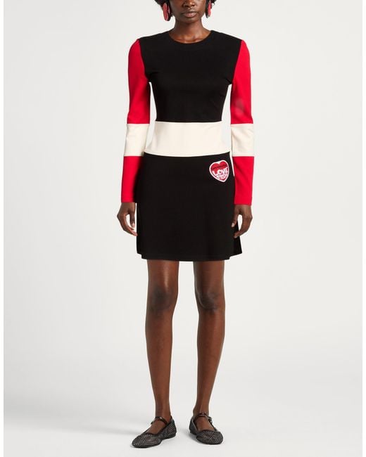 Love Moschino Red Mini Dress Viscose, Polyamide, Elastane