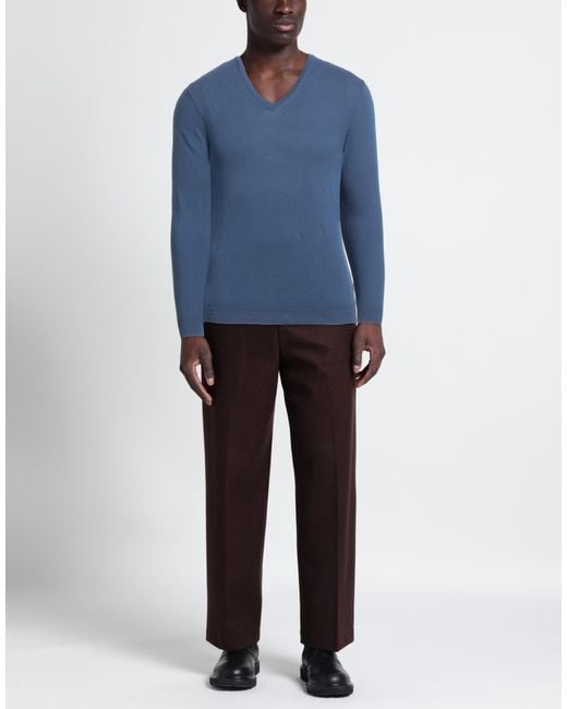 Angelo Nardelli Blue Slate Sweater Cotton for men