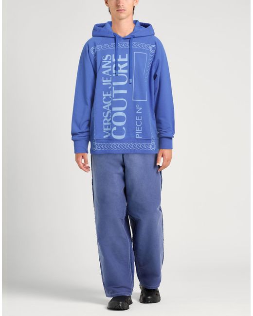 Versace Jeans Couture Blue Bright Sweatshirt Cotton, Elastane for men