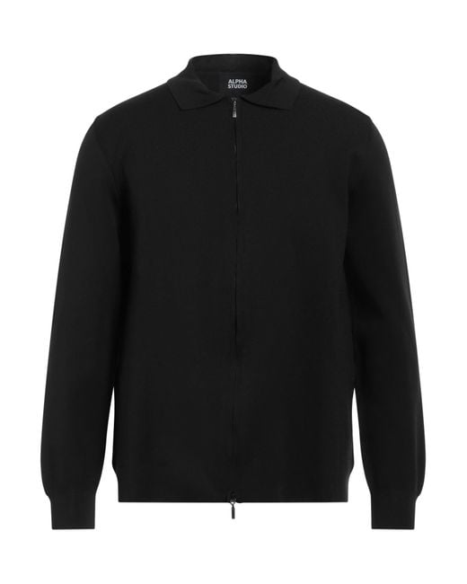 Alpha Studio Black Cardigan Polypropylene for men