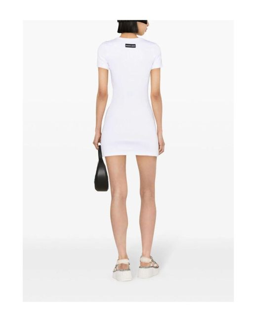 MARINE SERRE White T-Shirtkleid aus Bio-Baumwolle
