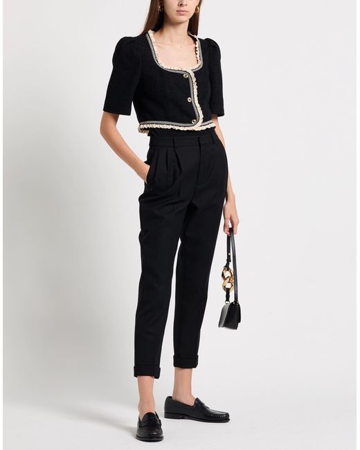 Sandro Black Jacket Cotton, Viscose, Acrylic, Polyamide, Polyester