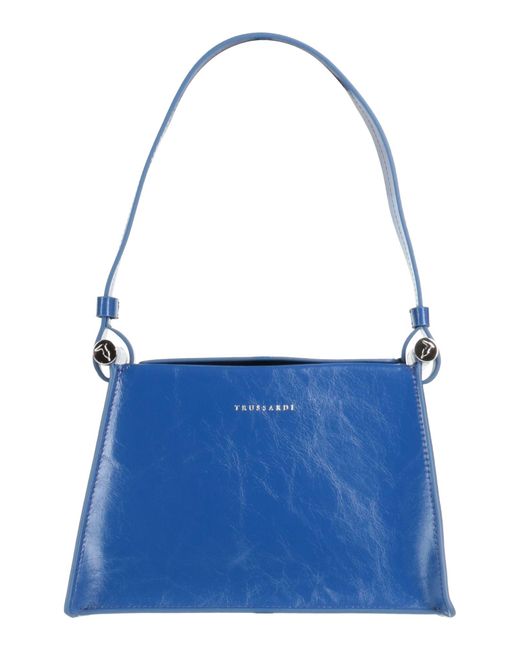 Trussardi Blue Bright Handbag Cow Leather
